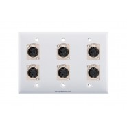 Placa Tapa 6 puertos XLR Canon soldables en ABS